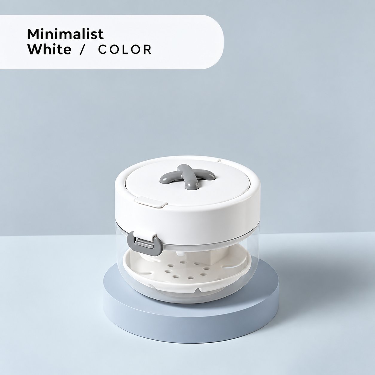 Minimalist white retainer cleaning and storage case