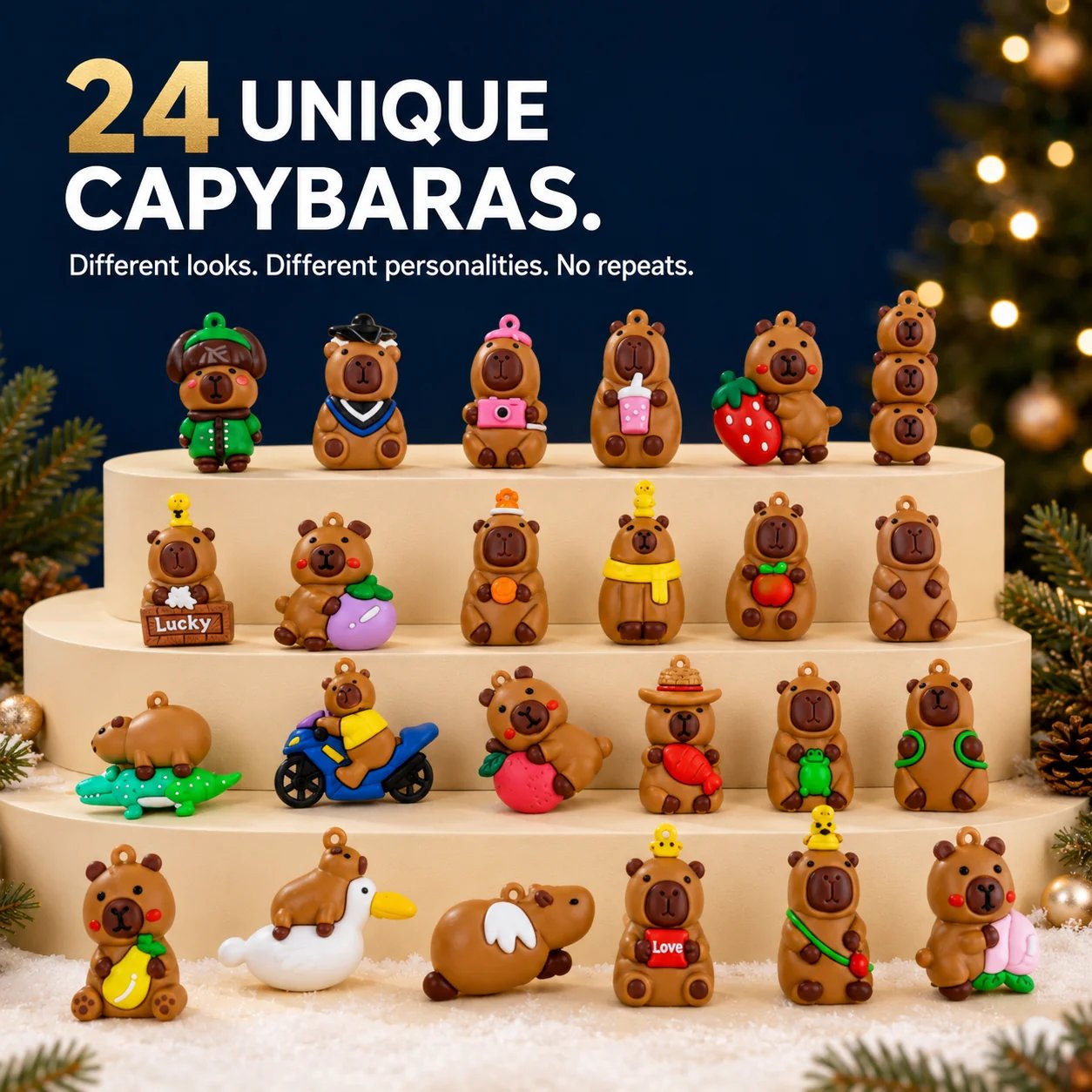 Capybara Christmas Advent Calendar with 24 daily surprises