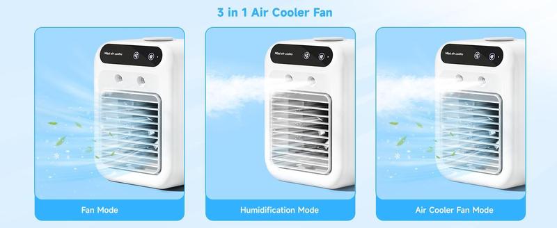 Product Introduction of Portable Air Conditioner 3-in-1 Fan with 2 Mist Speeds – Personal Evaporative Cooler for Bedroom, Office & Camping, 1800mAh Battery & 500ml Tank 3 Product Introduction of Portable Air Conditioner 3-in-1 Fan with 2 Mist Speeds – Personal Evaporative Cooler for Bedroom, Office & Camping, 1800mAh Battery & 500ml Tank 3