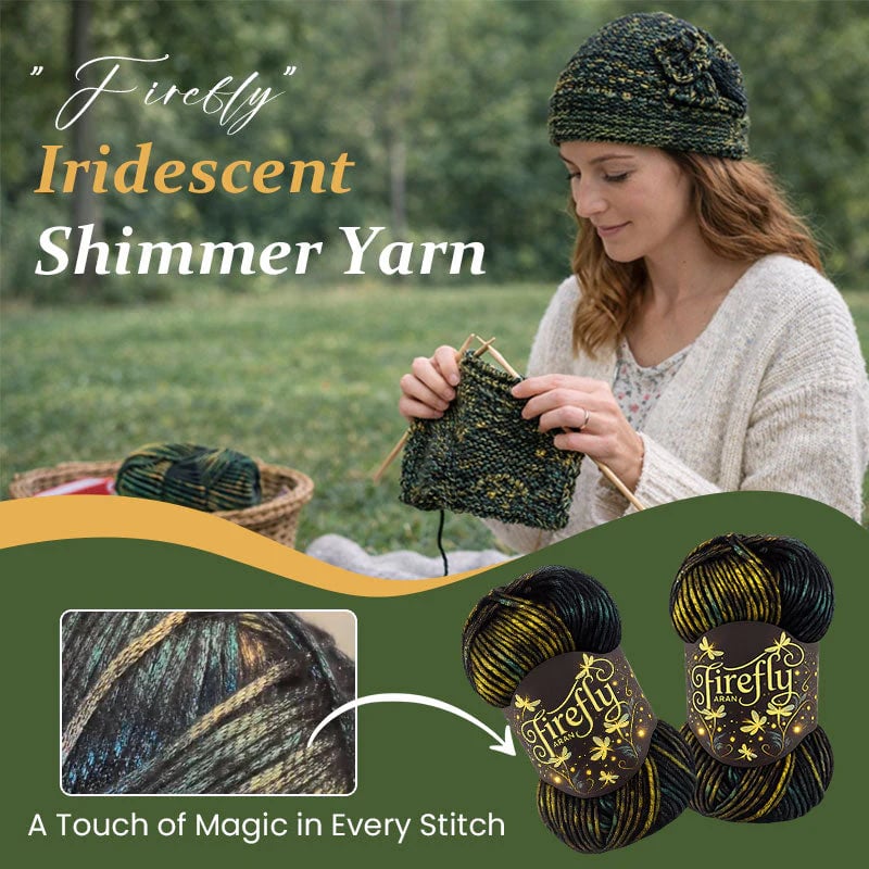 🔥LAST DAY 50% OFF - 🧶Aran Wool ‘Firefly’ Iridescent Shimmer Yarn: A Touch of Magic in Every Stitch💫