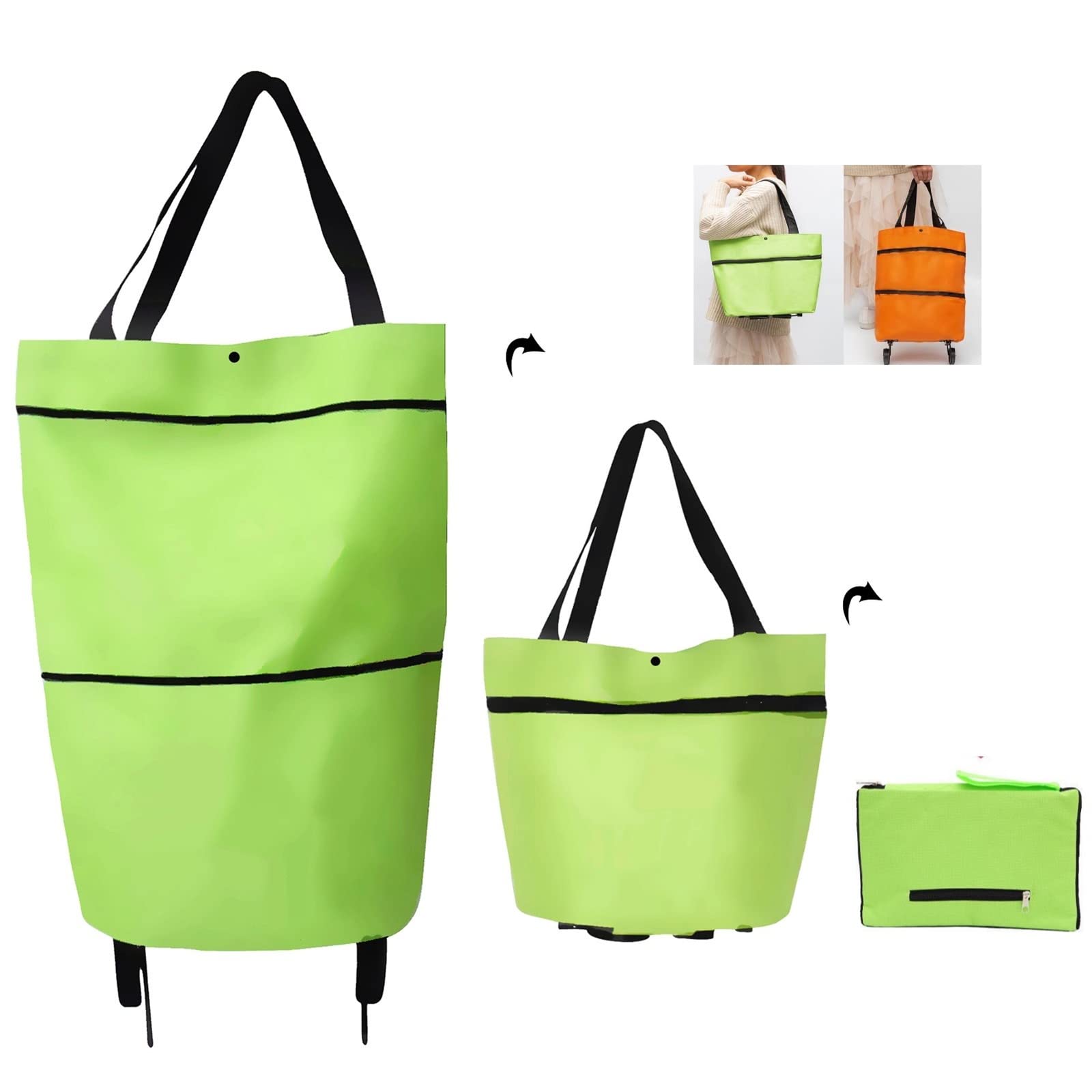 2 in 1 Foldable Shopping Cart Transformation Steps