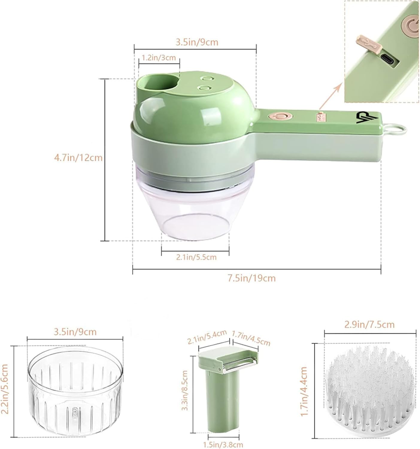 4-in-1 electric vegetable cutter product details