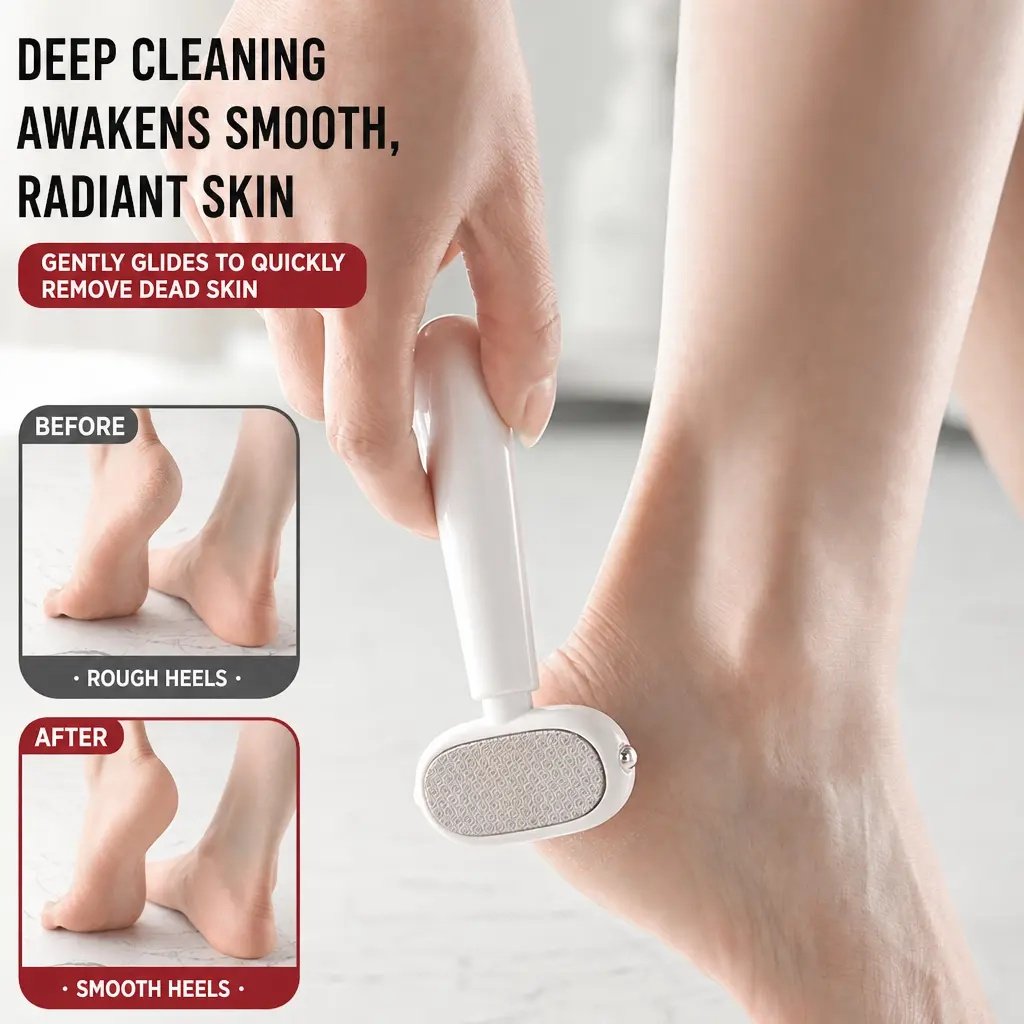 Dual-sided foot callus remover in use