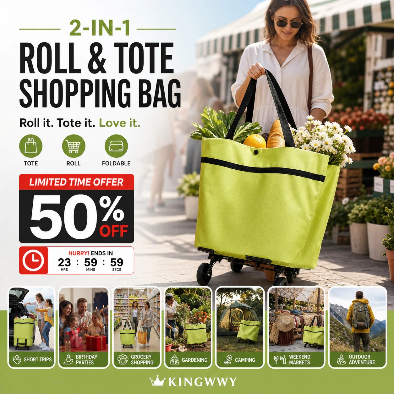 Multifunctional foldable shopping cart and dolly