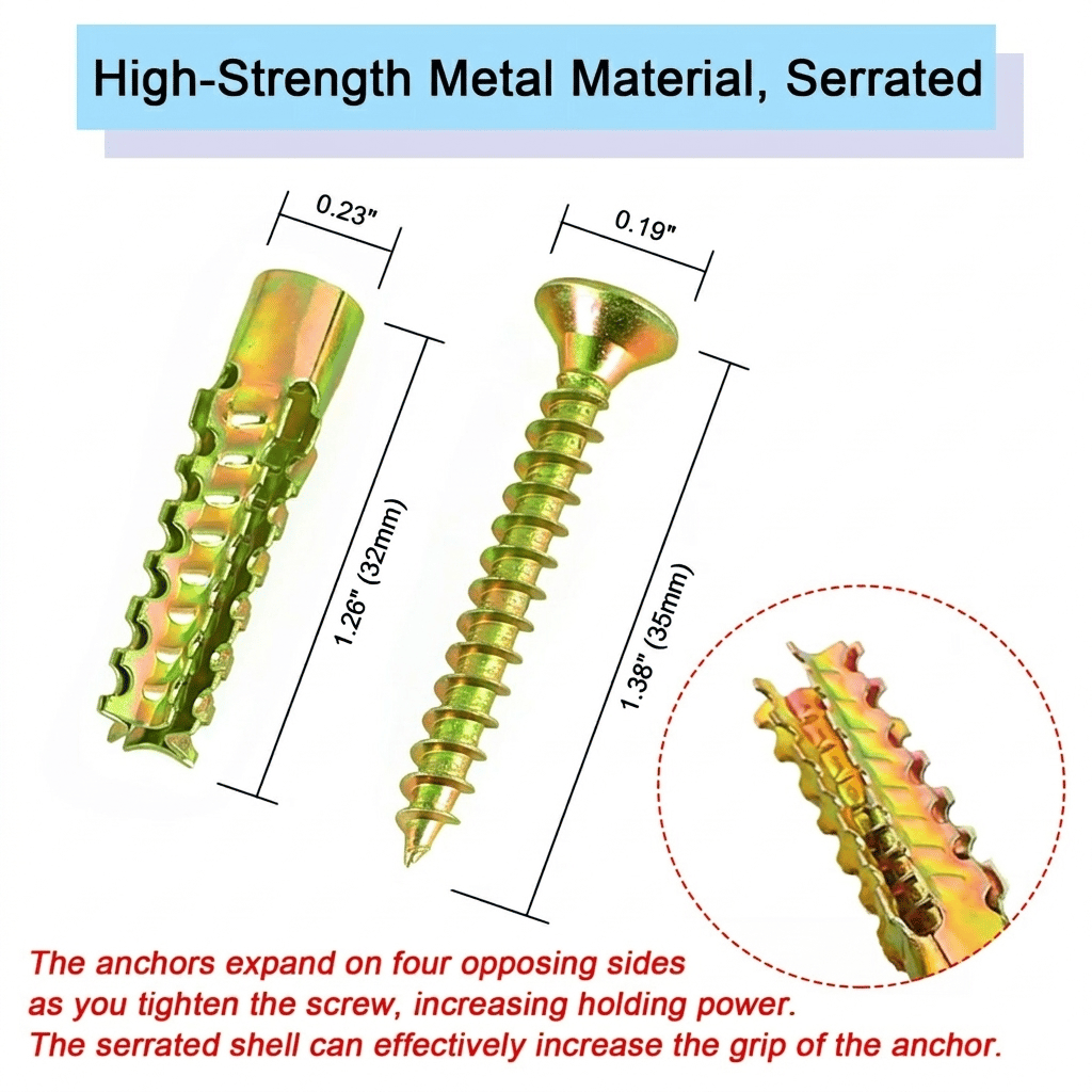Anchor and Screw Dimensions
