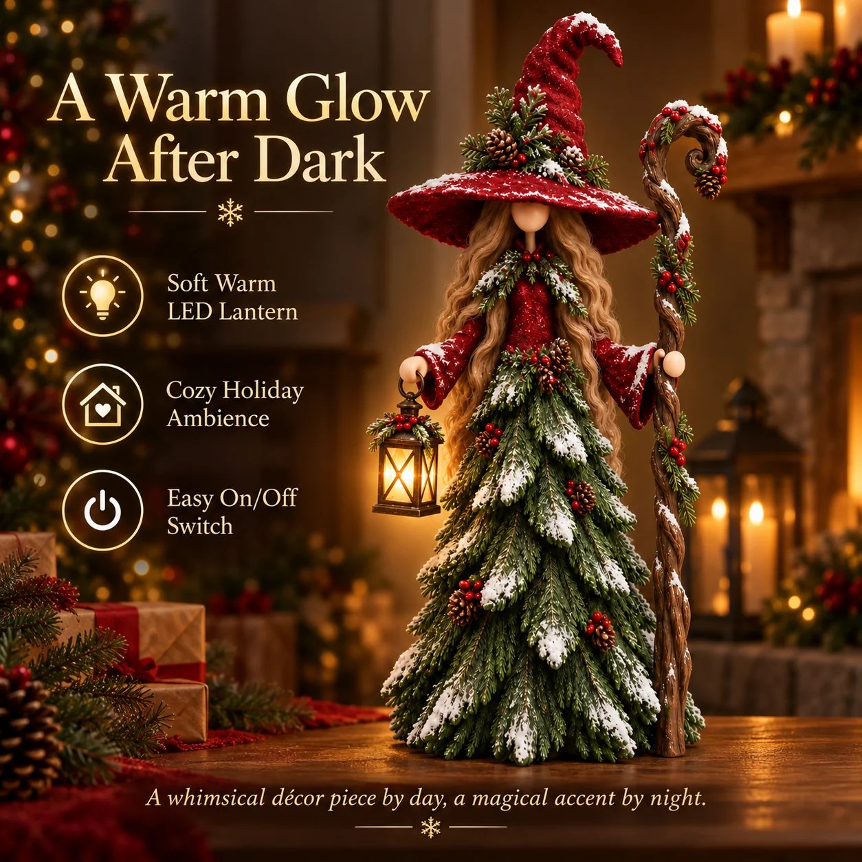Lantern Keeper glowing warmly at night