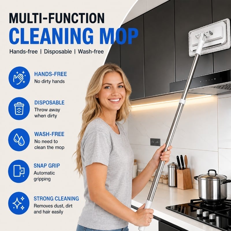 One-touch flat mop