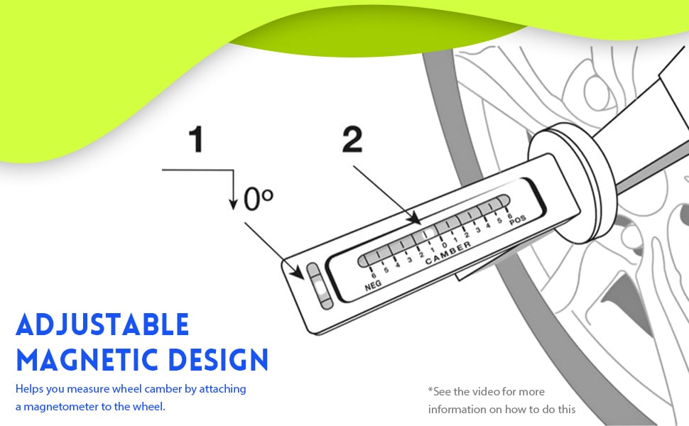 This gauge is adjustable, and it helps you maintain proper wheel alignment. This gauge is adjustable, and it helps you maintain proper wheel alignment.