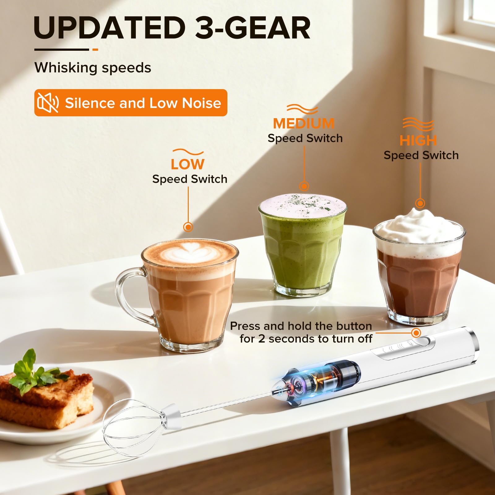 Updated 3-Gear Whisking Speeds