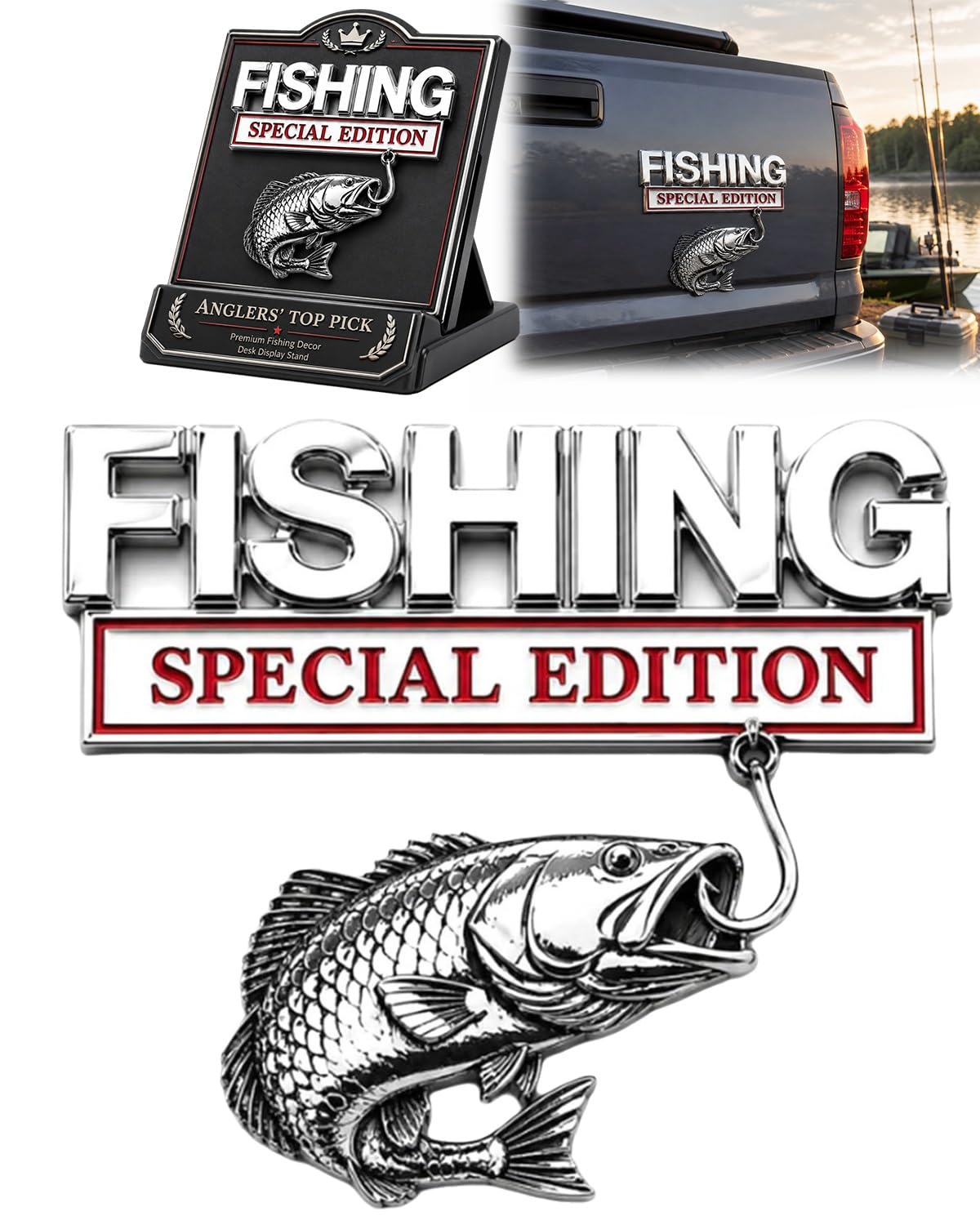 3D Metal Fishing Special Edition Car Emblem Badge