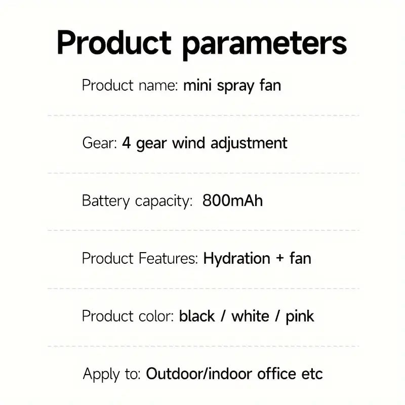 portable rechargeable handheld misting fan battery operated mini face steamer for travel outdoors details 1