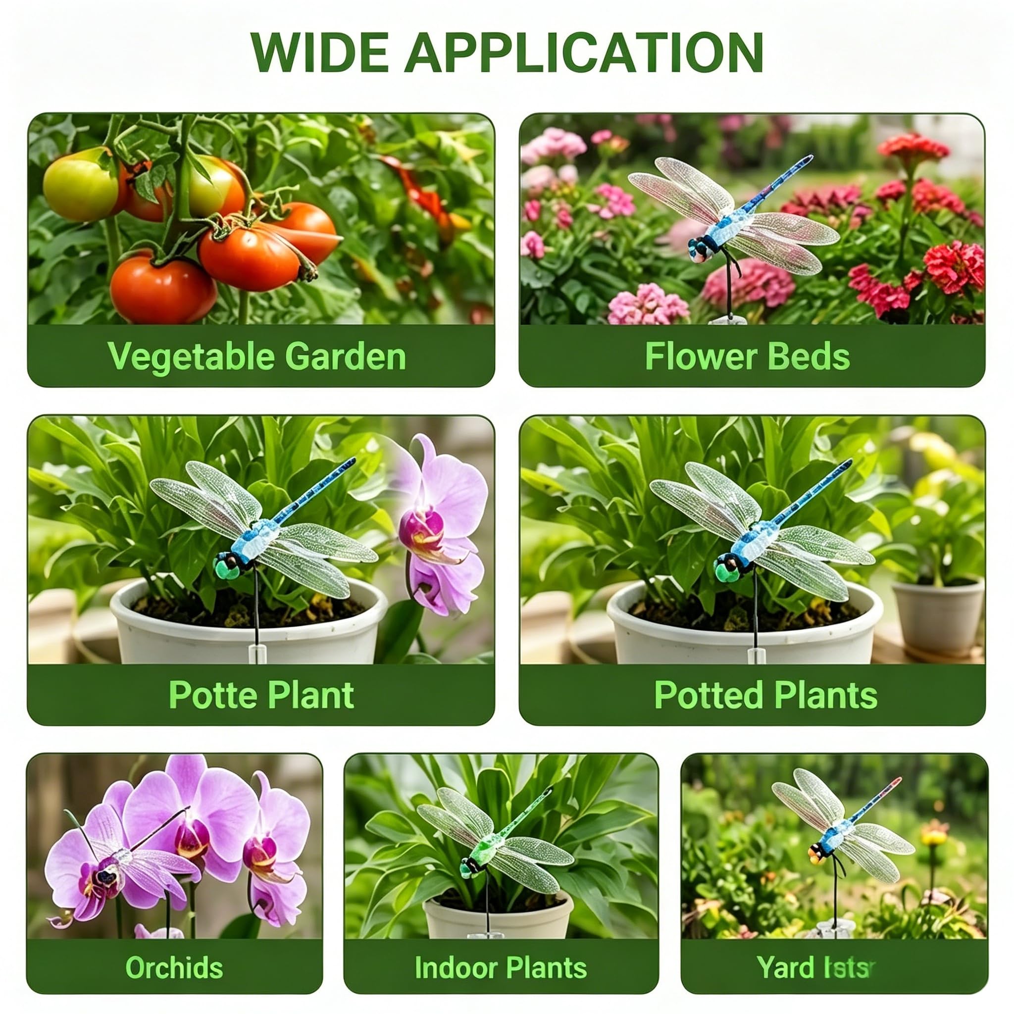 Wide application for vegetable gardens flower beds orchids and yard stakes