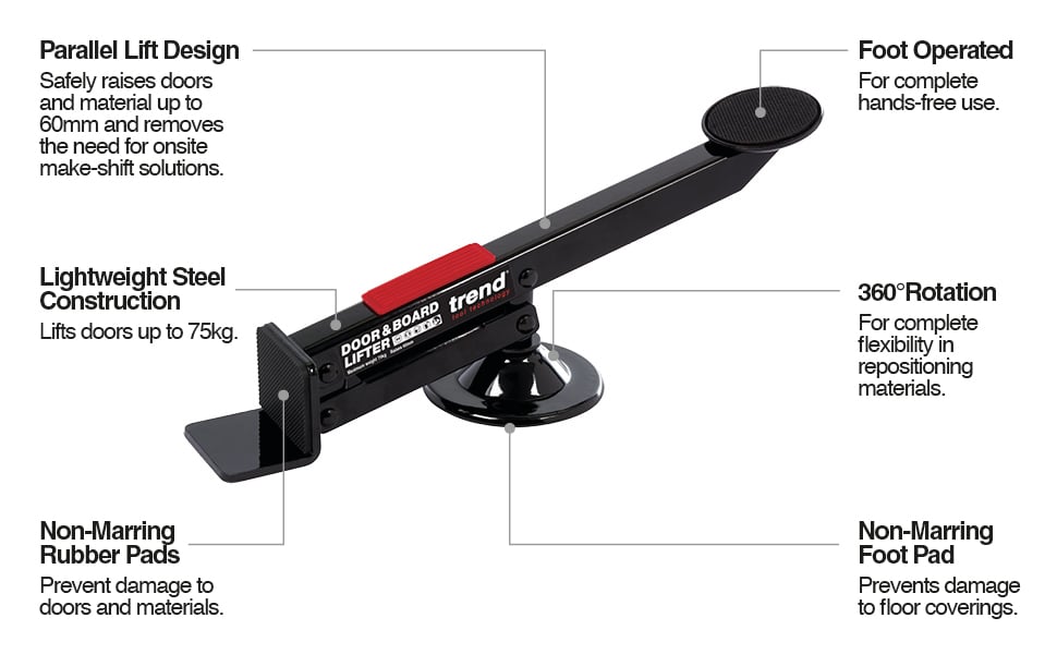swivel door lifter, foot operated, trend, 360 foot lever