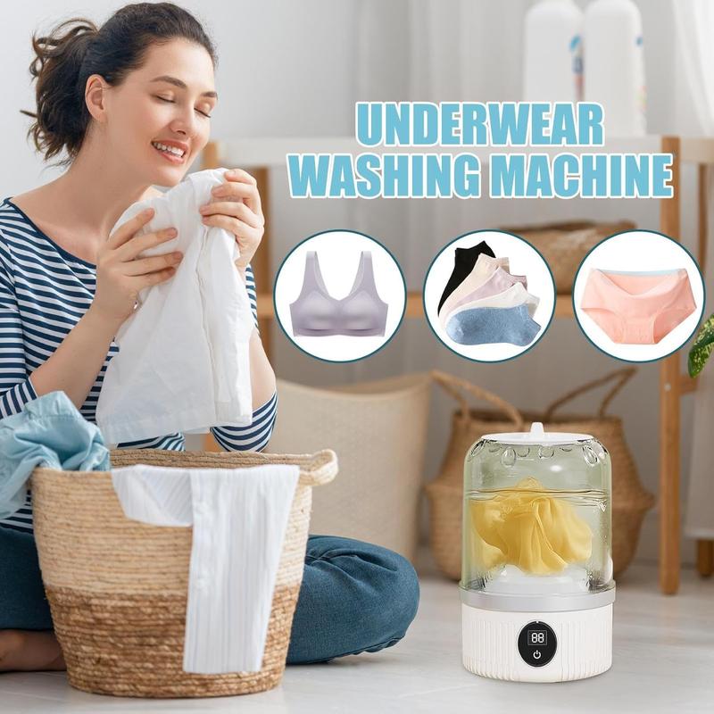 Product Introduction of Portable Mini Washing Machine, USB Rechargeable Compact Laundry Machine, Household Washing Machine for Underwear & Socks, Travel Washing Solution 5