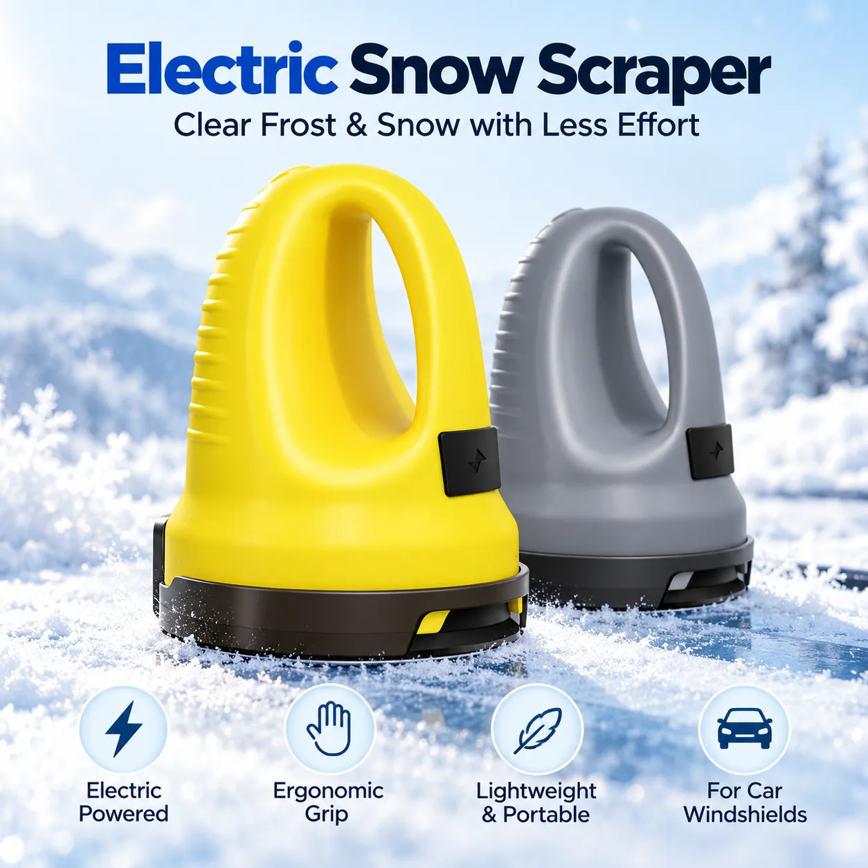 Electric Snow Scraper - Clear Frost and Snow with Less Effort