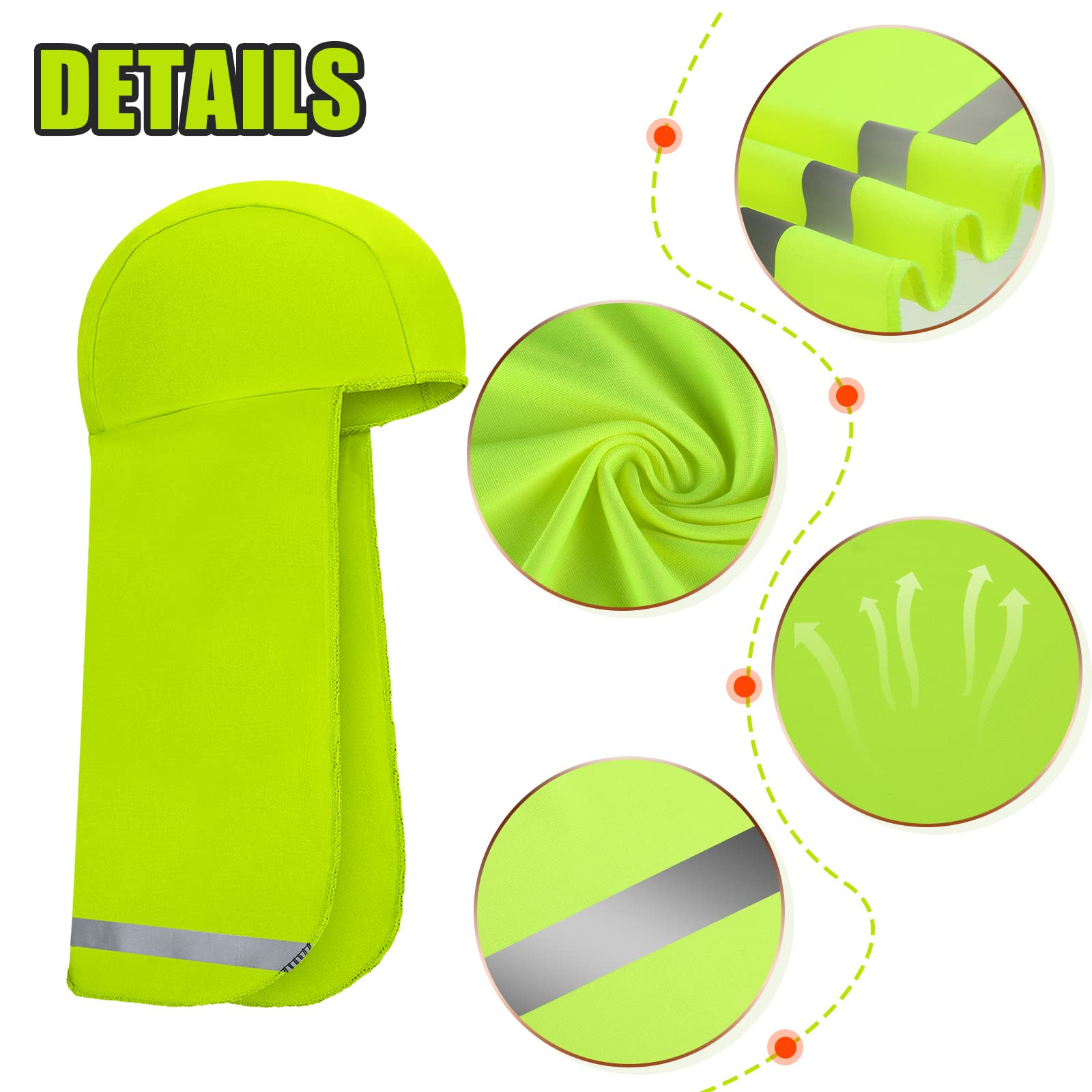 Material Details Elastic Mesh Breathable Fabric and Reflective Strip Close up Material Details Elastic Mesh Breathable Fabric and Reflective Strip Close up