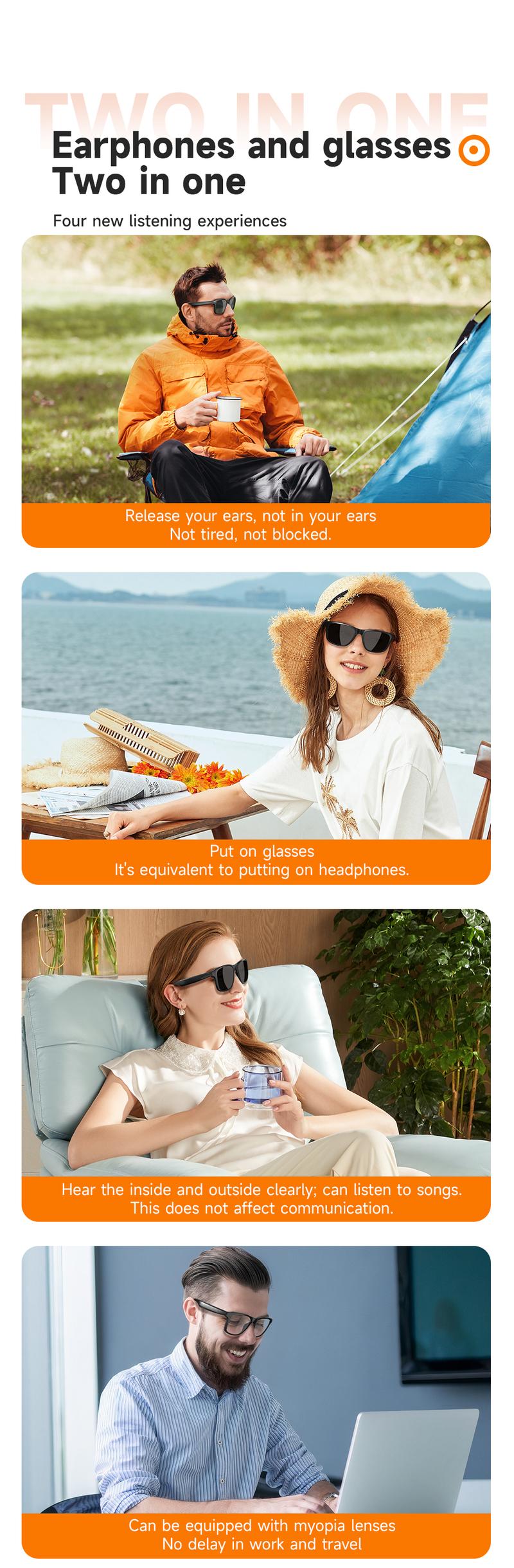 Smart Bluetooth Audio Sunglasses – Unisex Sports Eyewear with Built-in Mic & Speakers, UV Protection, Perfect for Summer & Outdoor Activities Smart Bluetooth Audio Sunglasses – Unisex Sports Eyewear with Built-in Mic & Speakers, UV Protection, Perfect for Summer & Outdoor Activities