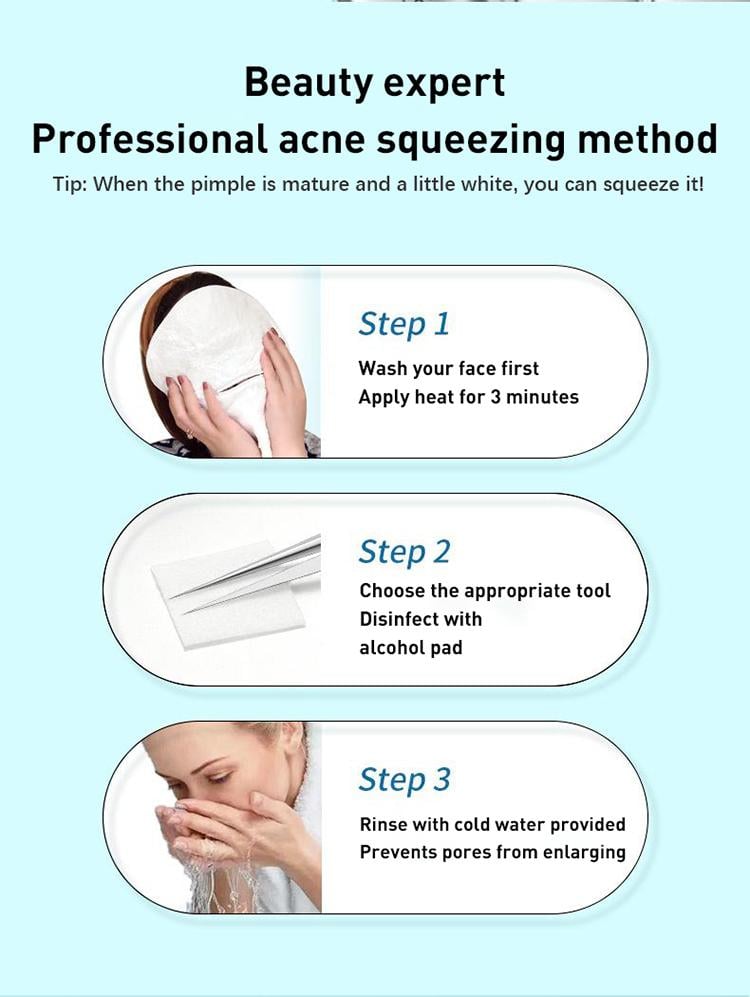 Product Introduction of Blackhead Remover Tools, 15 PCS Pimple Popper Tool Kit, Acne Blackhead Tools for Blemish, 410 Premium Professional Stainless Acne Pimple Extractor Tool with Metal Box 20