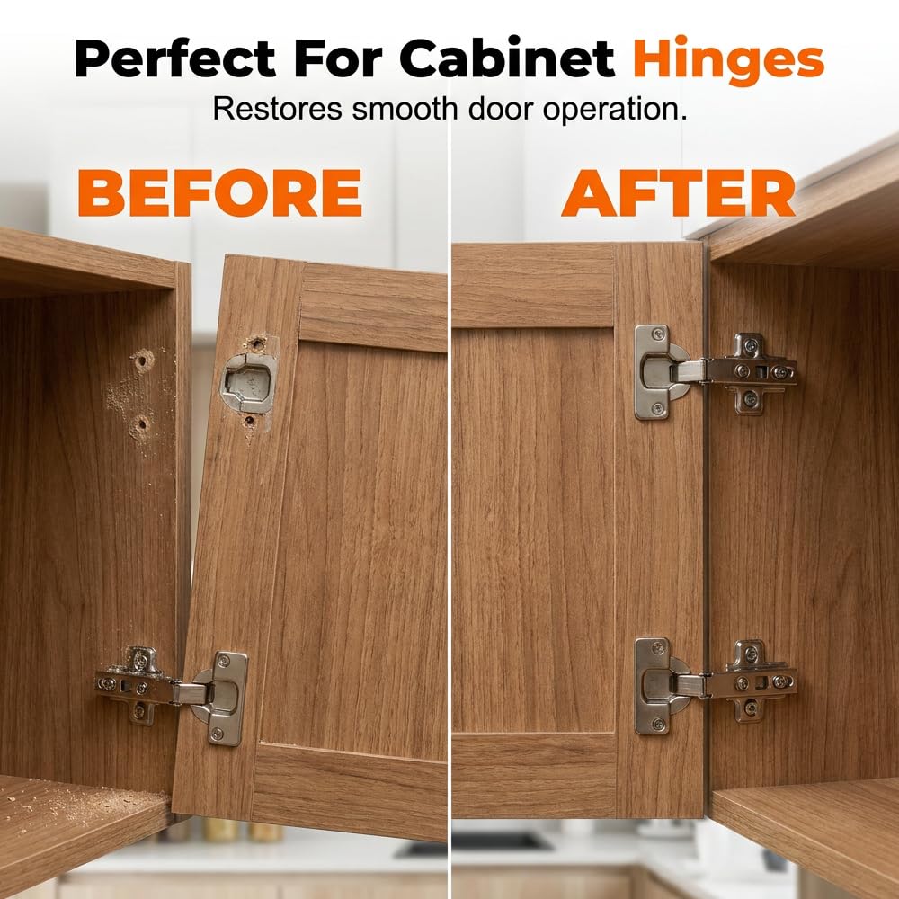 Before and After Cabinet Hinge Restoration