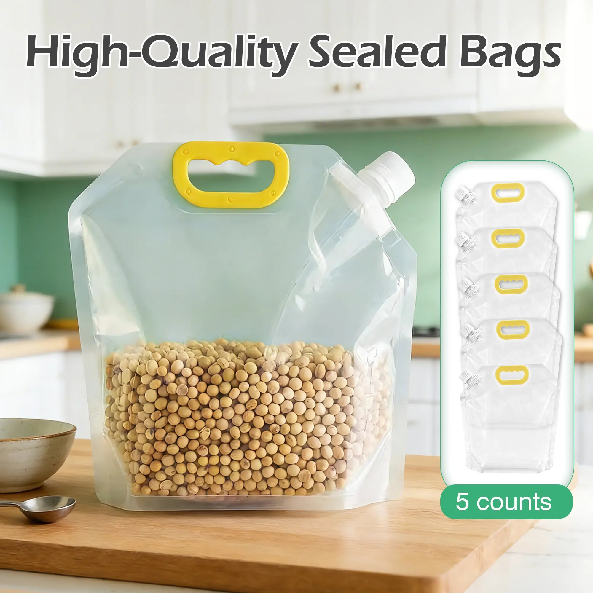 5 Counts High Quality Sealed Grain Storage Bags
