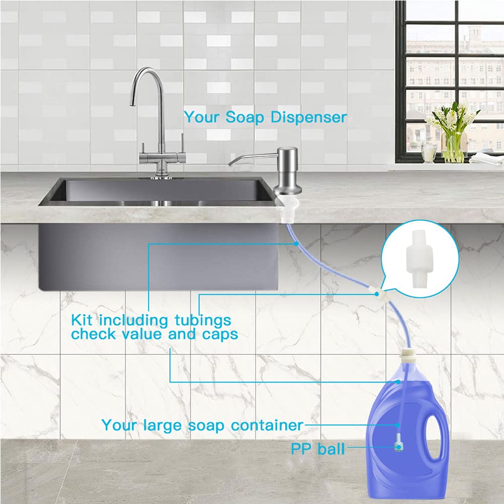 Complete Sub-Countertop Soap Dispenser Kit System Diagram