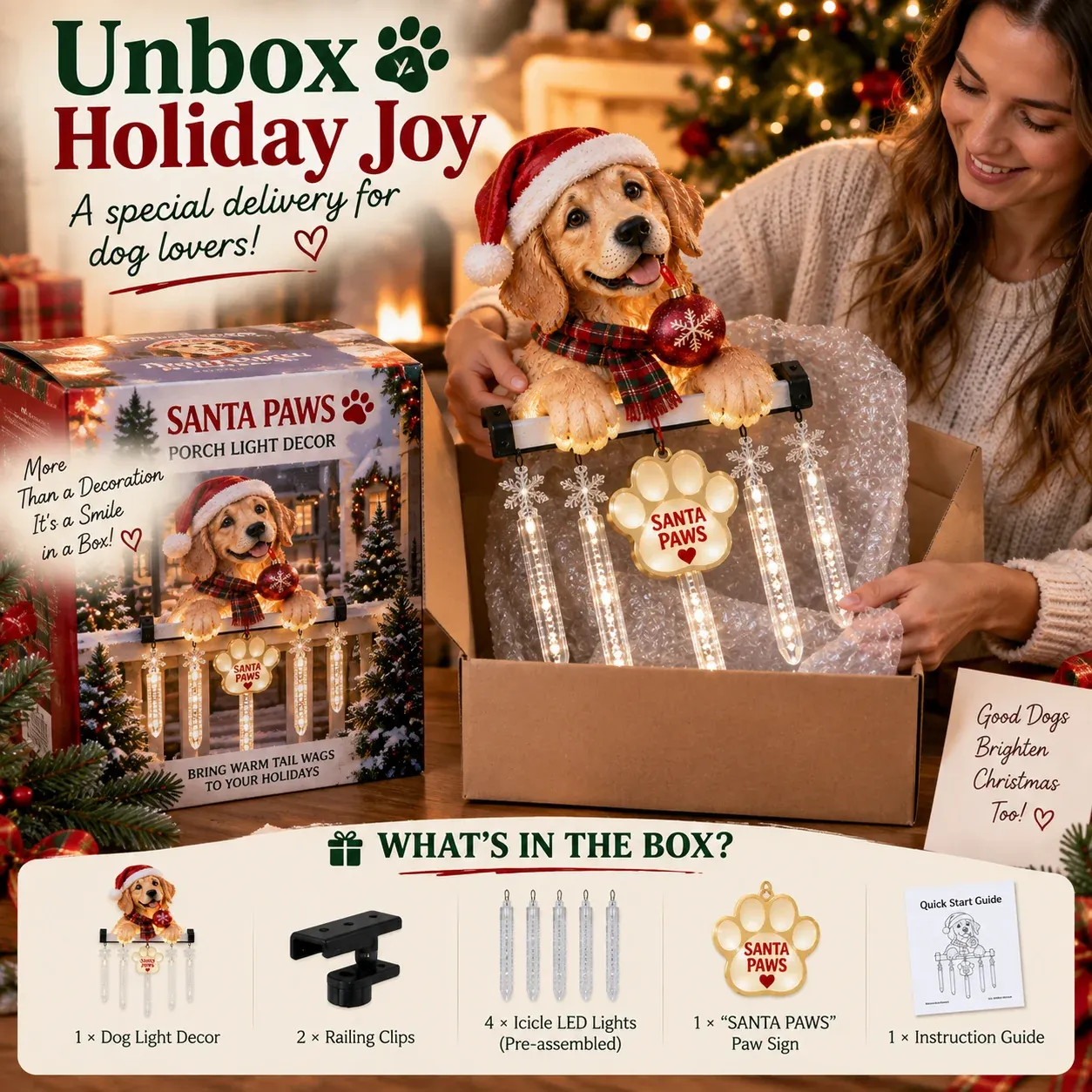 Santa Paws Christmas decoration package