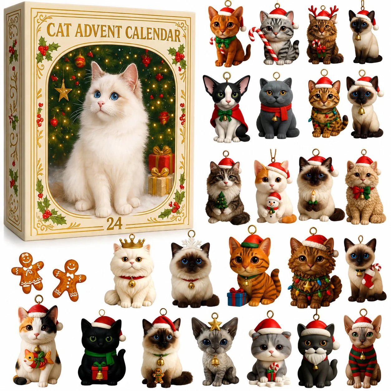 Cat advent calendar as a Christmas gift for cat lovers Cat advent calendar as a Christmas gift for cat lovers
