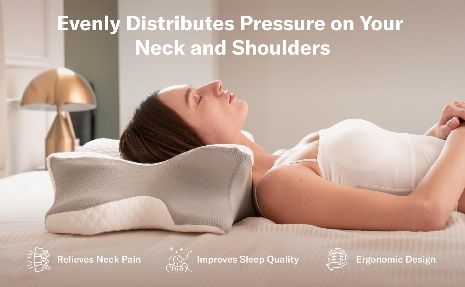 Ergonomic pillow supporting neck and shoulders