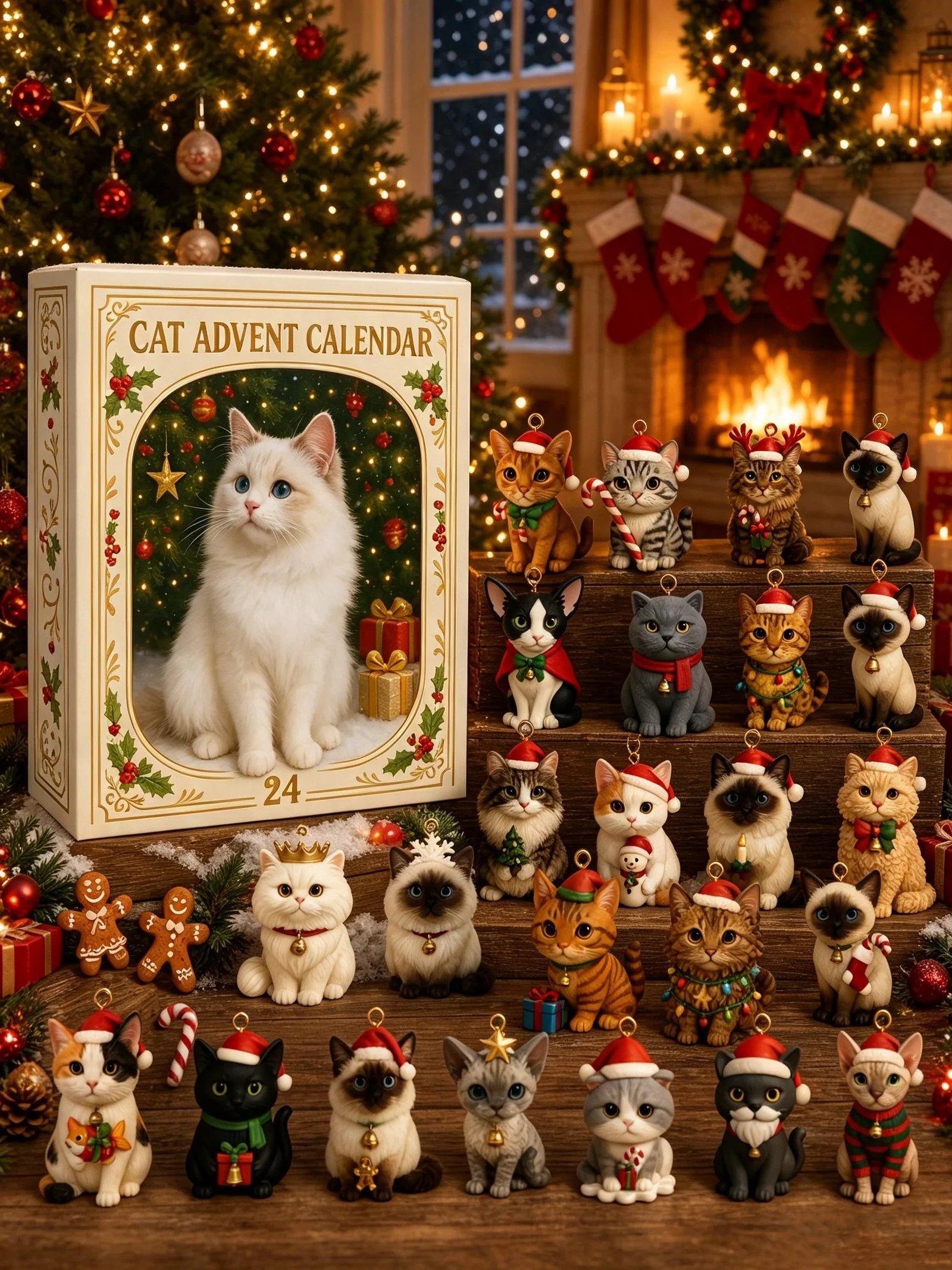 Cat Advent Calendar 2026 with 24 collectible Christmas cat figures Cat Advent Calendar 2026 with 24 collectible Christmas cat figures