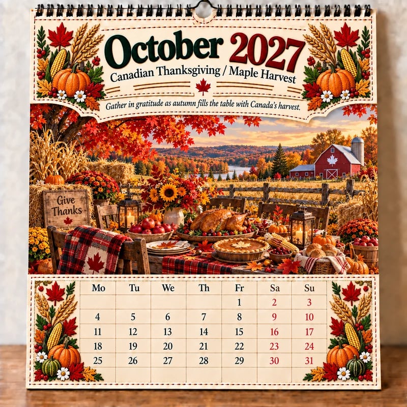 October 2027 Canada Calendar