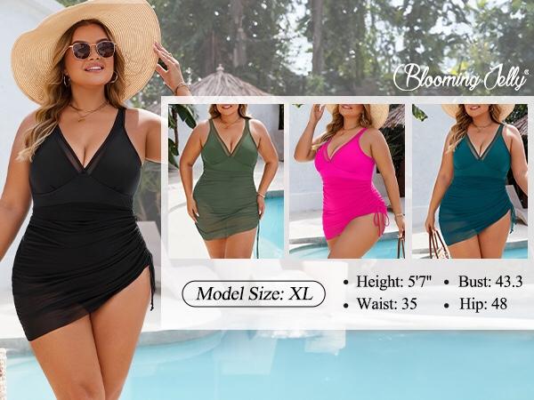 Product Introduction of Blooming Jelly Tummy Control Mesh Sheer Sarong Wraps Women One Piece Swim Dress #Springtok 9
