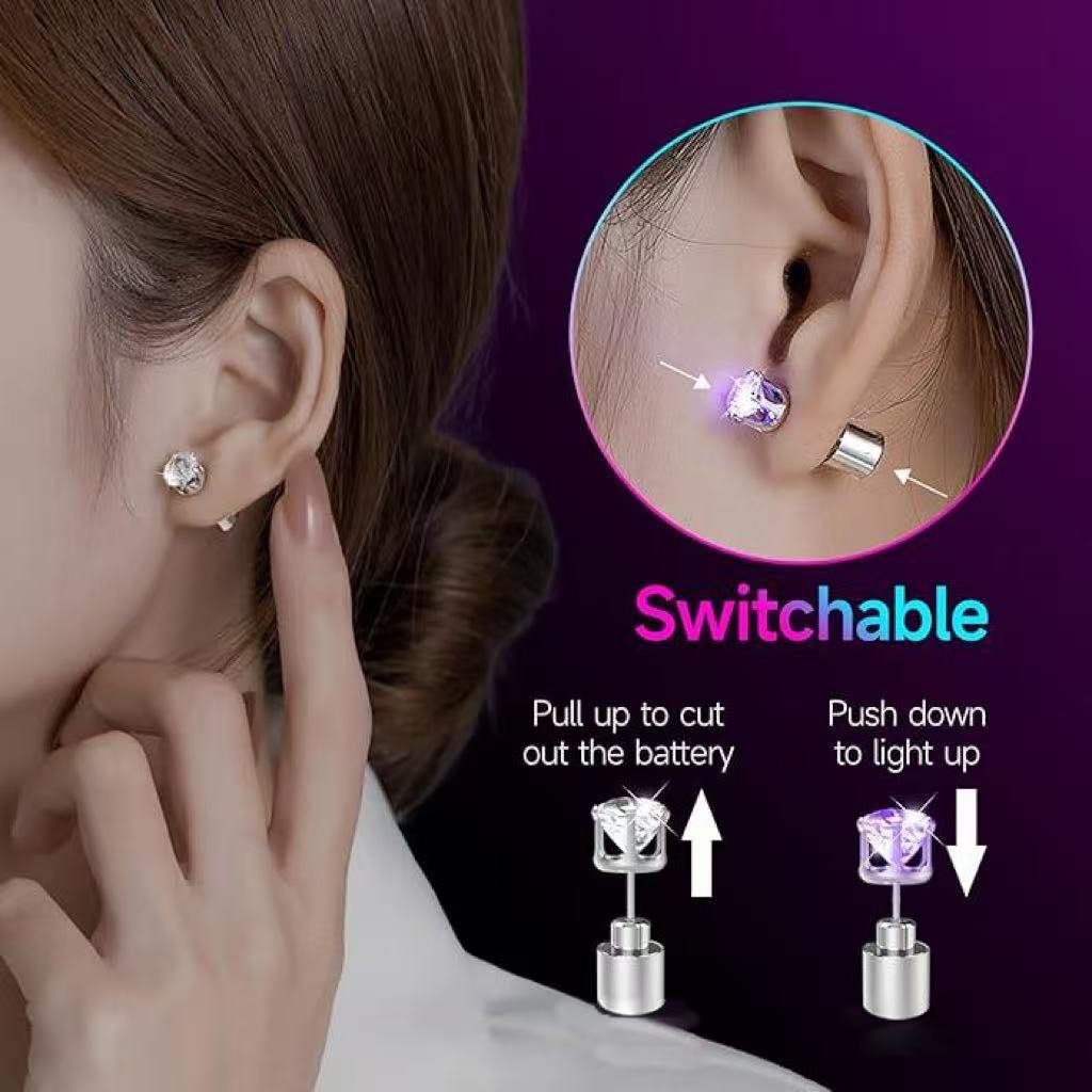 LED glowing earrings for parties and events
