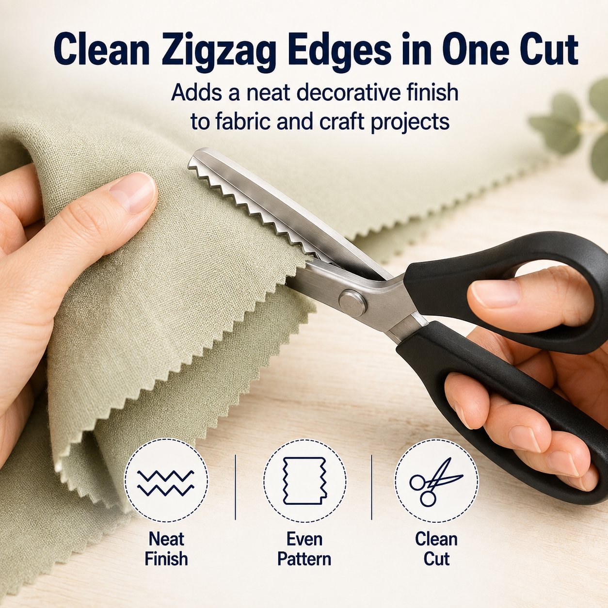 Pinking Shears Cutting Fabric