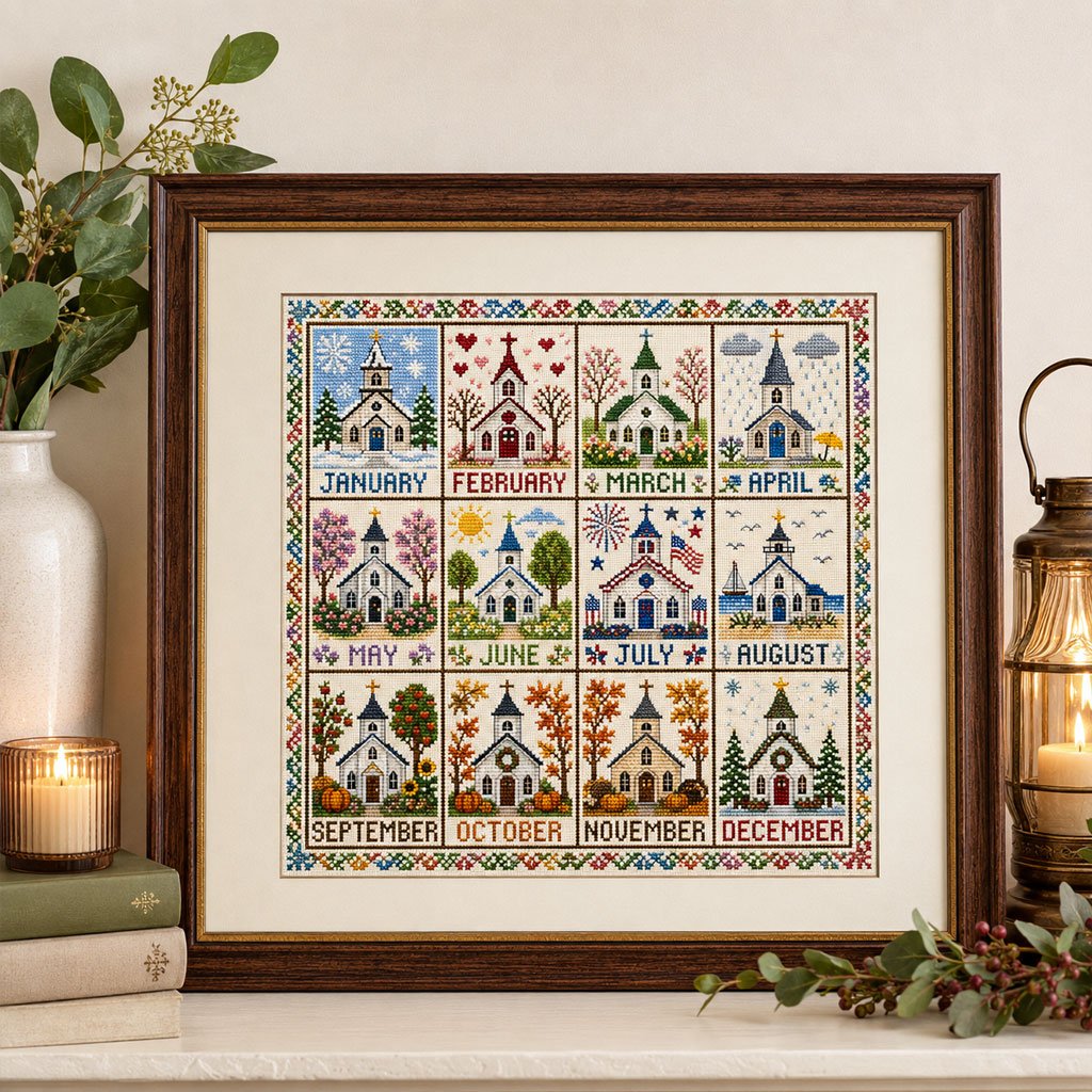 12 month cross stitch kit gift