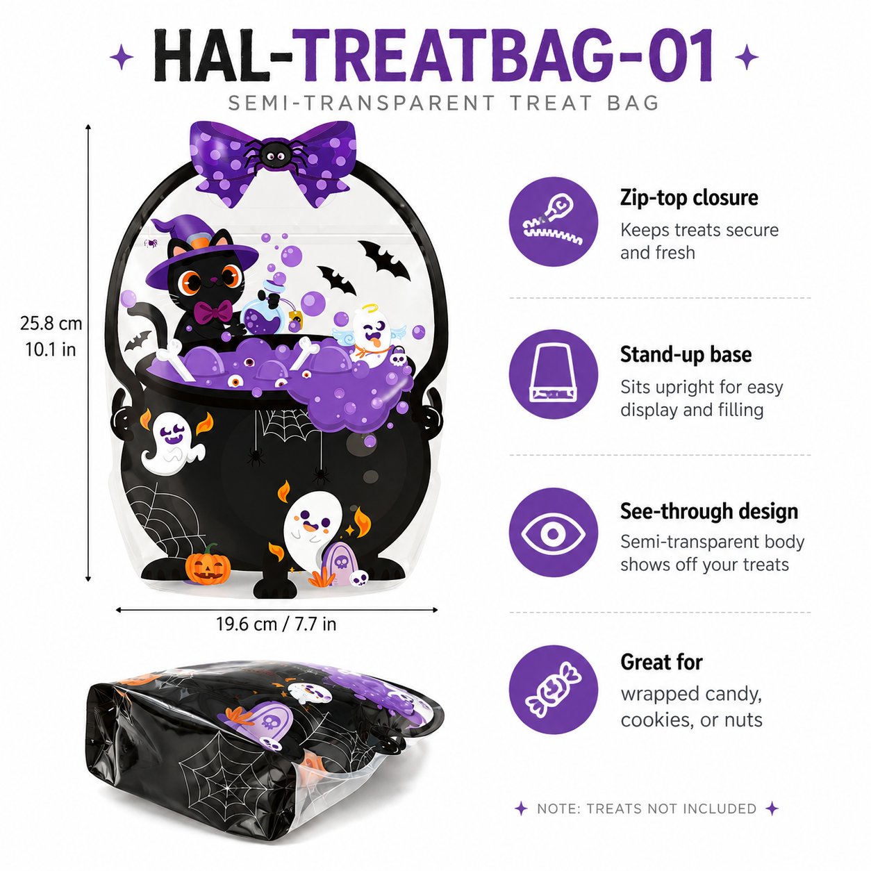 Halloween treat bags being prepared in a warm family party setting