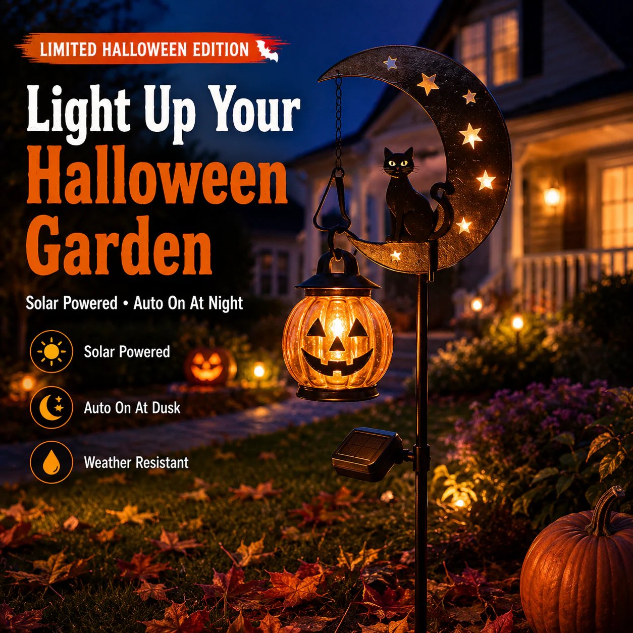 Solar Halloween Garden Stake Light Hero Image Solar Halloween Garden Stake Light Hero Image
