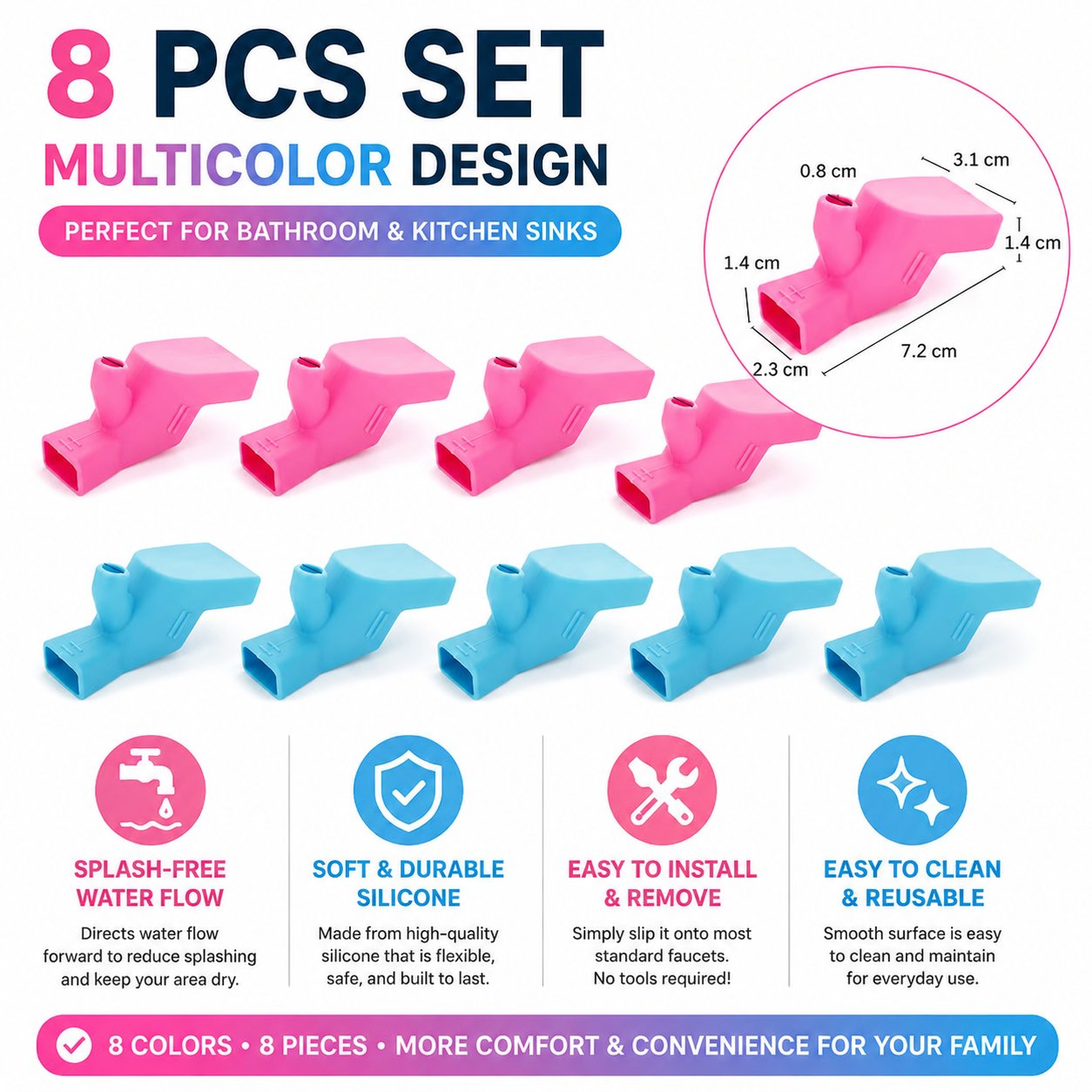 8 Pieces Multicolor Design Set Benefits