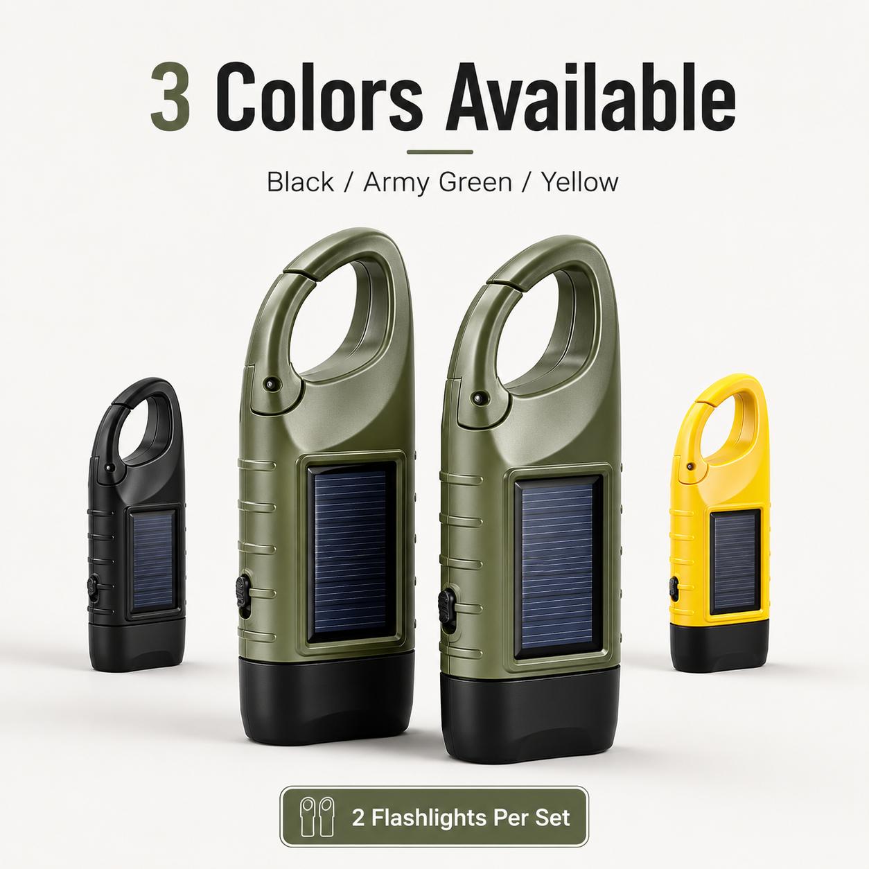 Black army green and yellow flashlight colors