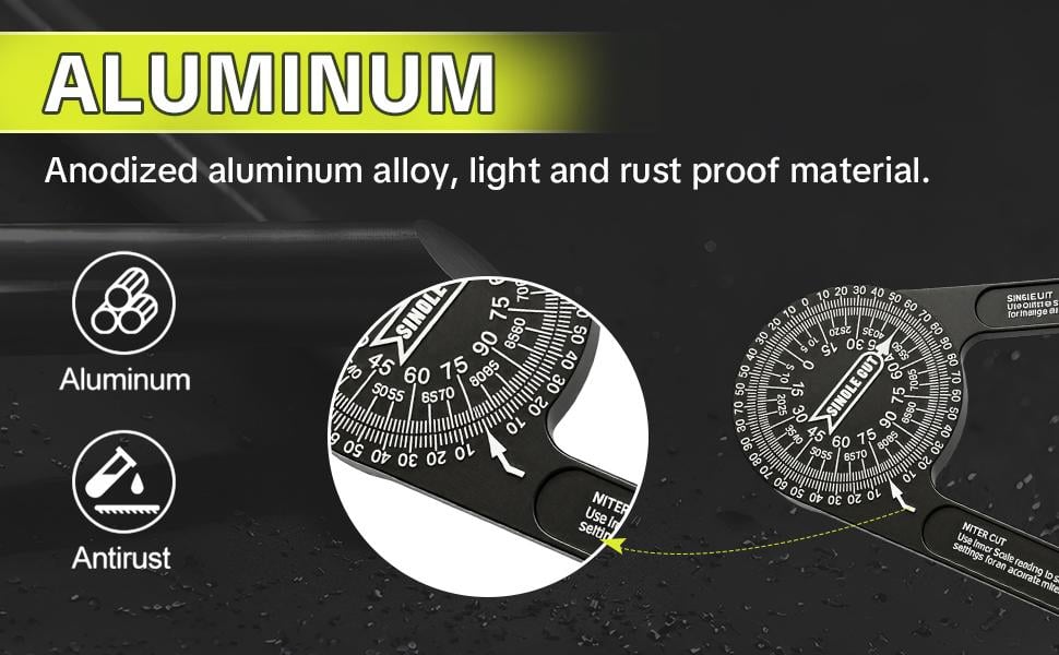 CNC machined aluminum miter saw protractor