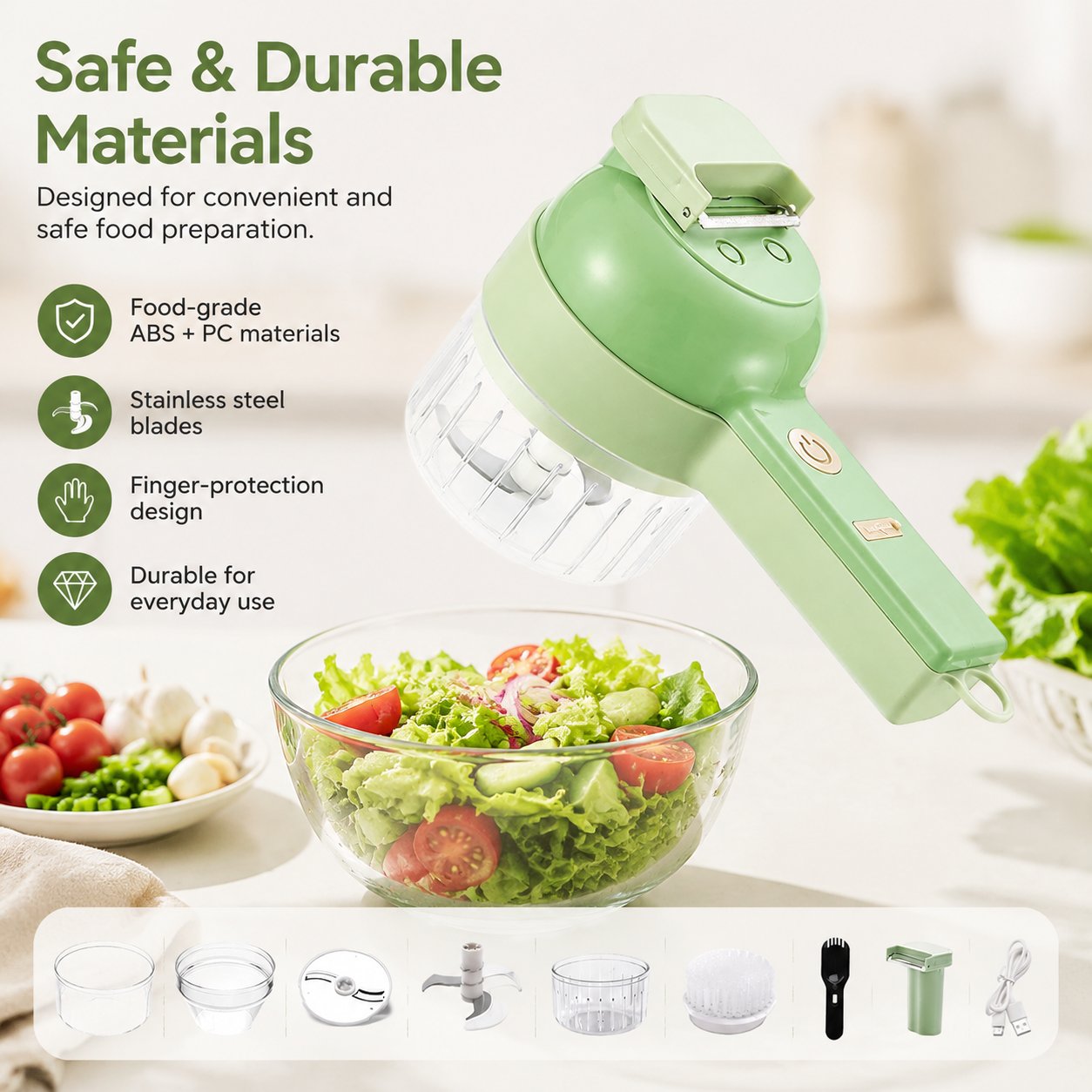 Durable electric vegetable cutter materials