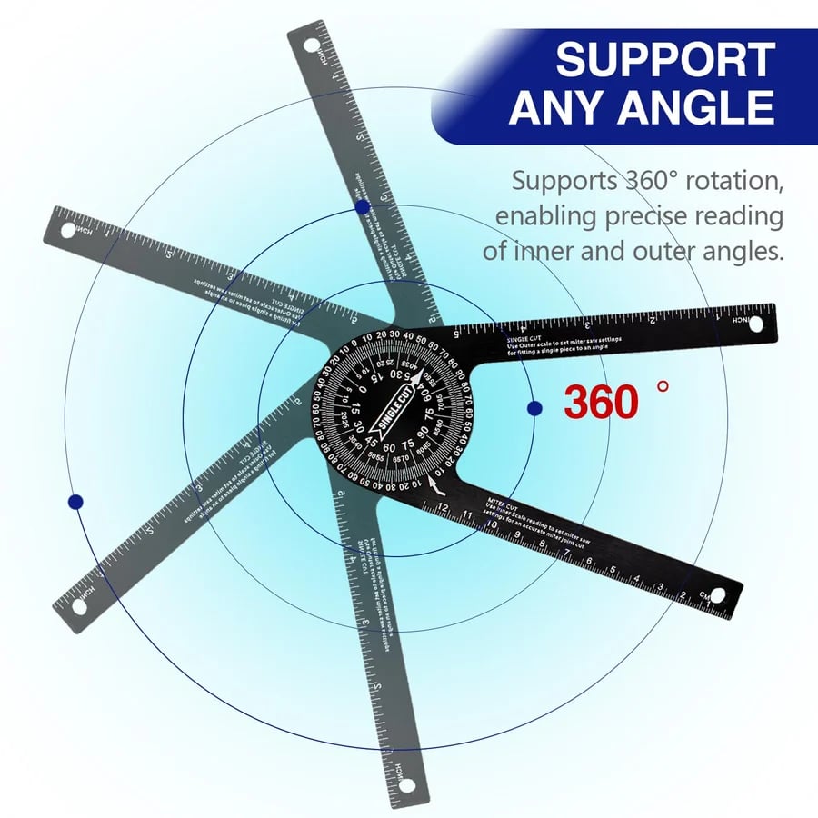 360 degree miter saw protractor measuring different angles
