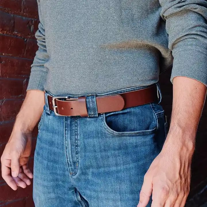 🔥100% Handmade Full-grain Buffalo Leather Belt (𝐉𝐚𝐤𝐞 𝐖𝐢𝐥𝐬𝐨𝐧