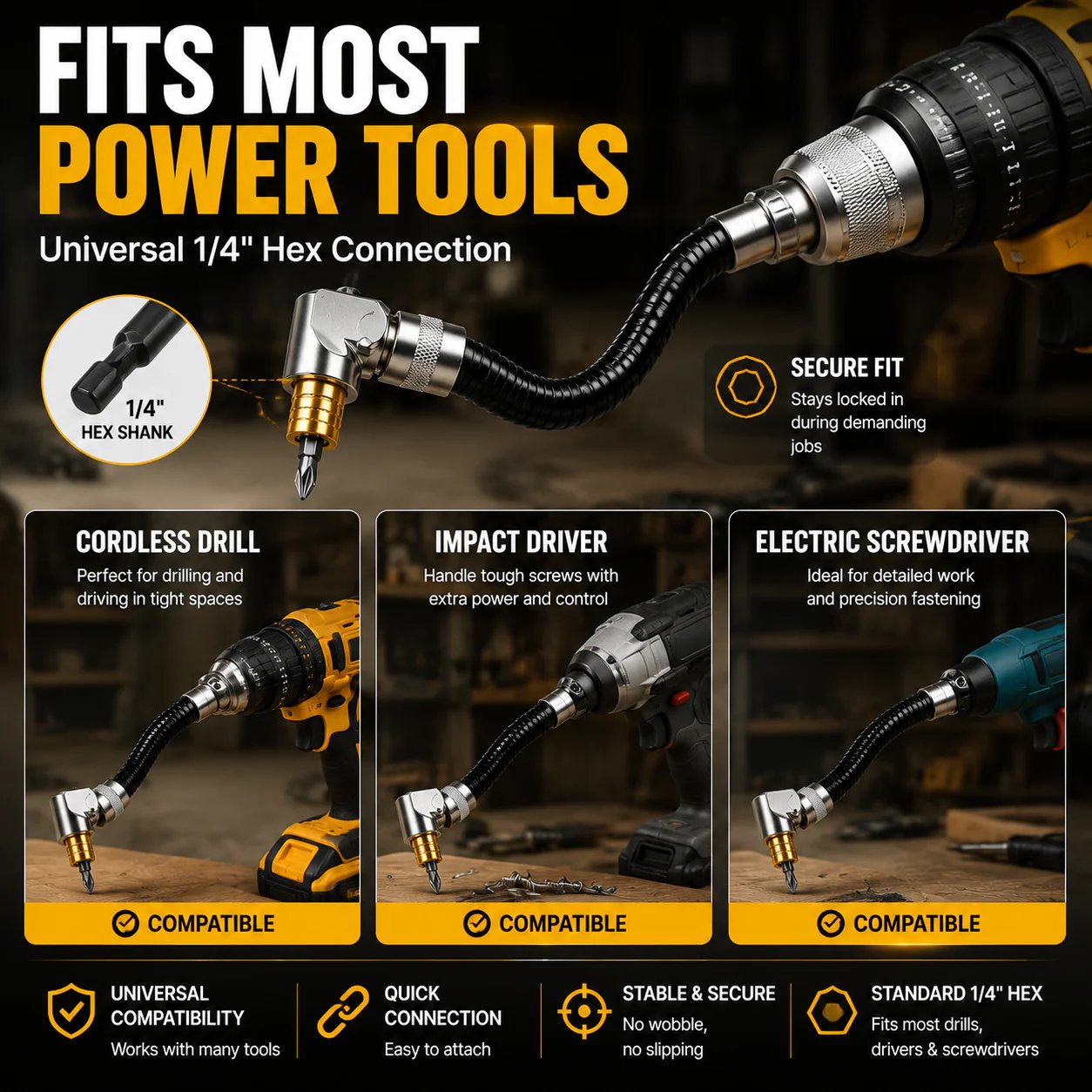 1/4 inch hex drill compatibility