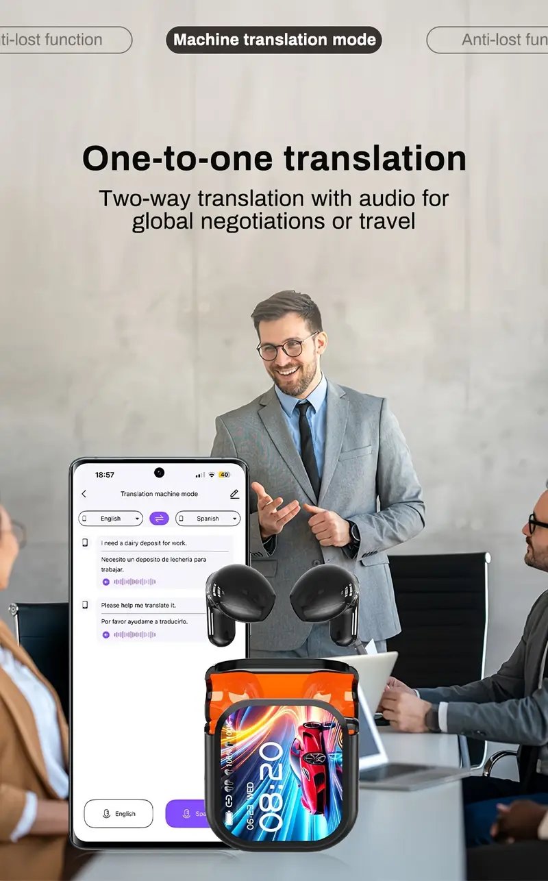 htc ne20 tws auriculares inalámbricos con traducción 6.0, 134 idiomas   real para deportes, running y  , estéreo hifi Detalles del producto 3