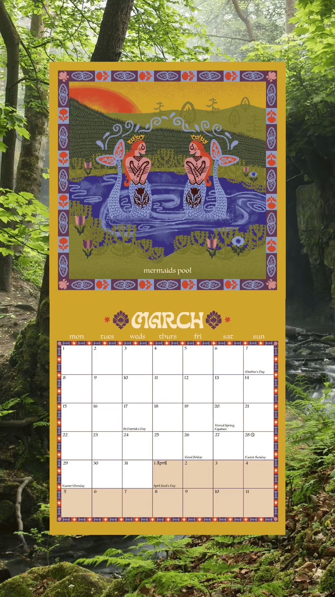 March folklore calendar page