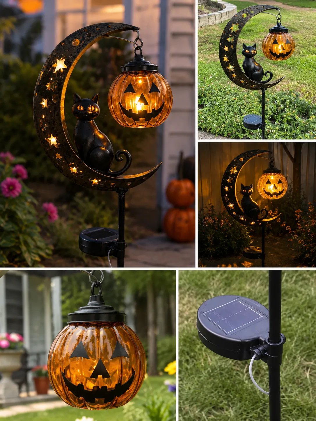 Halloween Garden Stake Glowing At Night Halloween Garden Stake Glowing At Night