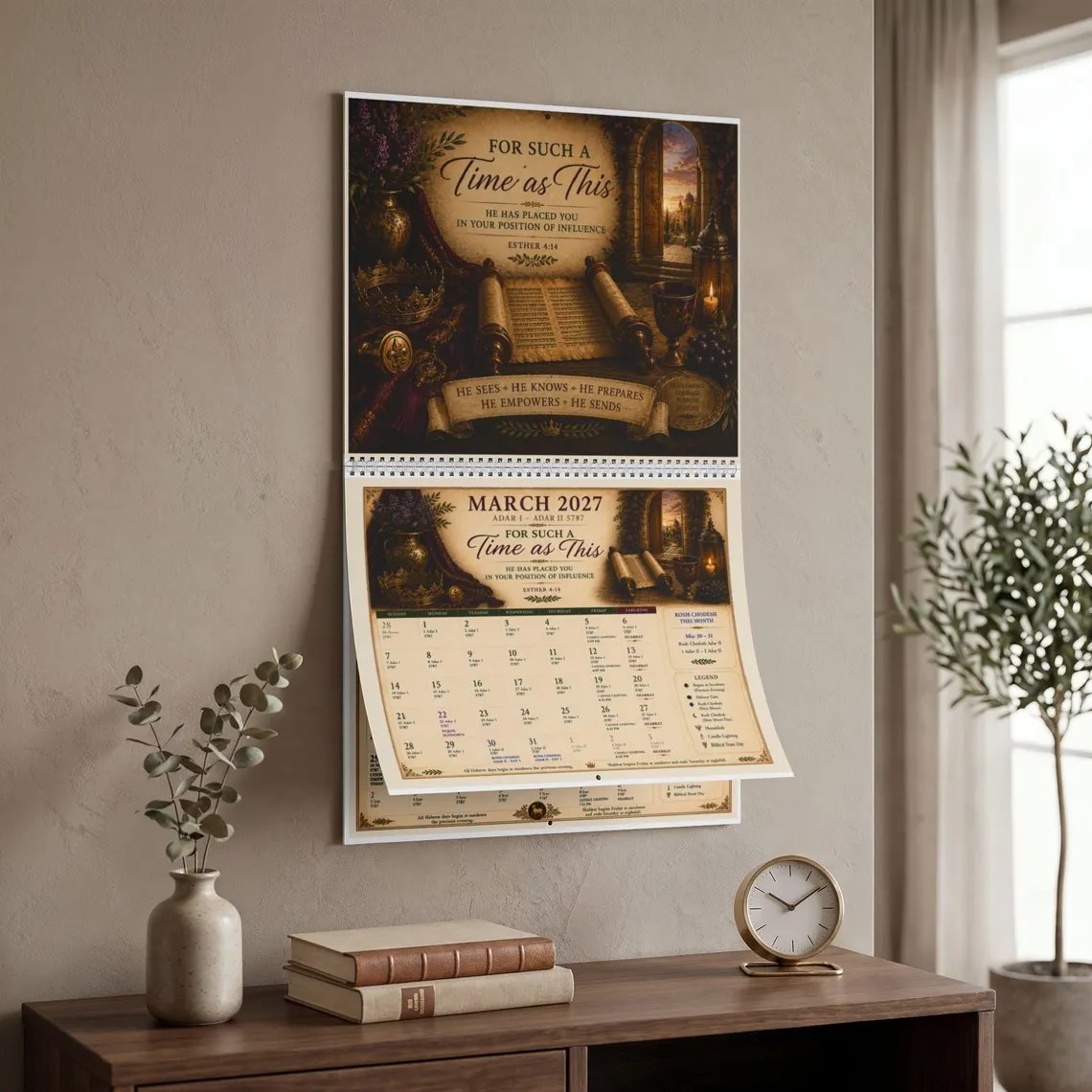 Biblical Hebrew Calendar 5787 | Messianic Calendar 2026–2027 | Shabbat, Mo'edim & Appointed Times | Hebrew Roots Wall Calendar image 10