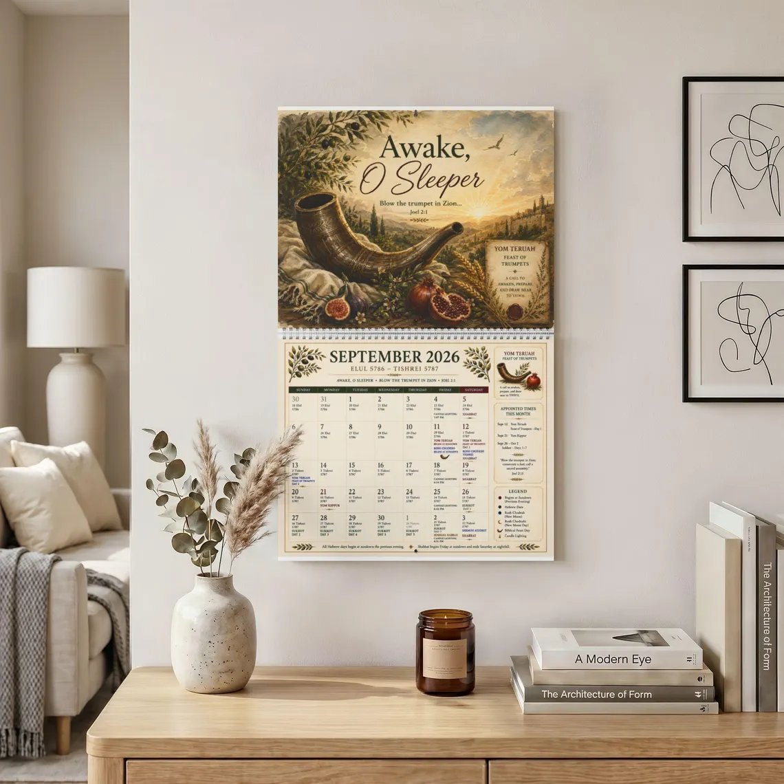 Biblical Hebrew Calendar 5787 | Messianic Calendar 2026–2027 | Shabbat, Mo'edim & Appointed Times | Hebrew Roots Wall Calendar image 8