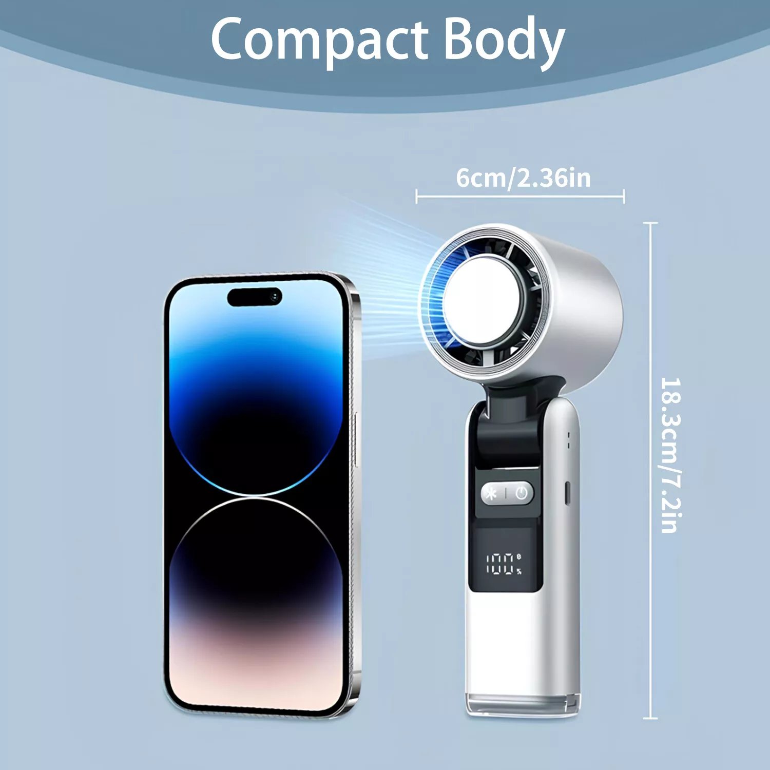 🔥Ventilador de resfriamento com tela digital de 100 velocidades