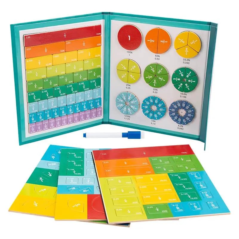 Product Introduction of Magnetic Fraction Demonstration Book, 1 Set Math Teaching Aid, Learning Toy for Gift, Mathematical Knowledge Training Toys, Interactive Game Props, Educational Material Toys 5